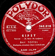 78 Trs -  25 Cm  état B -  Billy  TOFFEL - RÊVER DE VOUS - GIPSY - 78 T - Disques Pour Gramophone