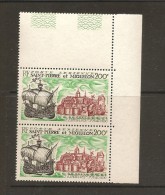 Bloc De 2 Timbres Bord De Feuille L'espérece/st Malo - Unused Stamps