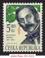 Czech Republic 2001 MNH ** Mi 291 Sc 3147 Yv 274 Frantisek Skroup. Plate Flaw, Plattenfehler DV22/2. - Unused Stamps