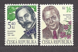 Czech Republic Tschechische Republik 2001 MNH **Mi 291-292 Sc 3147-3148 Yv 274-275 Frantisek Skroup, Frantisek Halas. - Unused Stamps