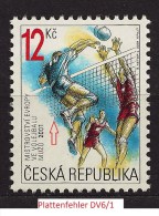 Czech Republic 2001 MNH ** Mi 290 Sc 3145 Volleyball Championships. Plate Flaw, Plattenfehler  Tschechische Republik - Neufs