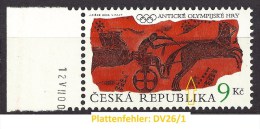 Czech Republic Tschechische Republik 2000 MNH **Mi 268 Sc 3129 Ancient Olympic Games. Plate Flaw, Plattenfehler - Neufs