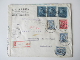 Belgien 1941 Gand - Sassenberg. Recommandee. R-Brief. Gent 1. Zensur Der Wehrmacht. Oberkommando. Roter Stempel - Brieven En Documenten