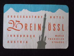 HOTEL GASTHOF OSSL INNSBRUCK WIEN VIENNA VIENA AUSTRIA OSTERREICH DECAL STICKER LUGGAGE LABEL ETIQUETTE AUFKLEBER - Hotelaufkleber