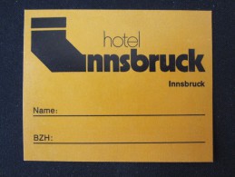 HOTEL GASTHOF MOTEL INN INNSBRUCK WIEN VIENNA VIENA AUSTRIA OSTERREICH DECAL STICKER LUGGAGE LABEL ETIQUETTE AUFKLEBER - Hotelaufkleber
