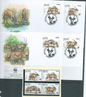 Eritrea 1996 WWF Beisa Oryx Antelope Set 4 Both MNH & On 4 Special FDC - Eritrea