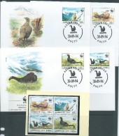 Azerbaijan 1994 WWF Bird Set 4 Both MNH & FU  On 4 Special FDC - Azerbaiján