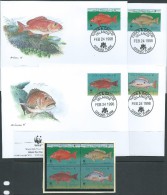 Turks & Caicos 1998 WWF Turtle Set 4 Both MNH & FU  On 4 Special FDC - Turcas Y Caicos