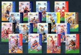 Australia 1996 Australian Football League Centenary Set Of 16 Self-adhesives MNH  SG 1606-1621 - Mint Stamps