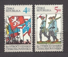 Czech Republic Tschechische Republik 1998 Gest Mi 194,195 Sc 3058, 3059 80.Jahrestag Der Gründung Der Tchechoslowakei C1 - Usati