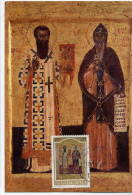 YUGOSLAVIA 1968 Ikon Of St.Sava And St. Simeon  On Maximum Card.  Michel 1270 - Maximumkaarten