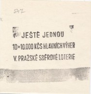 J1657 - Czechoslovakia (1945-79) Control Imprint Stamp Machine (R!): 10x CSK 10,000 Top Prize In Lottery Of Prague - Probe- Und Nachdrucke