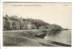 CPA PORT EN BESSIN HUPPAIN (Calvados) - Quai Letourneur Et Falaise Ouest - Port-en-Bessin-Huppain