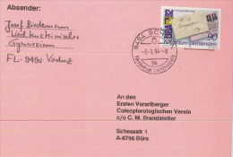 Fürstentum Liechtenstein 9494 Schaan Liba Vaduz - Storia Postale