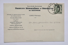 Produits Réfractaires & Céramiques De BAUDOUR / St-GHISLAIN Vers BRASSERIE Des ALLIÉS à MARCHIENNE-AU-PONT, 1937 - Saint-Ghislain