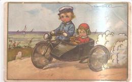 75022) Cartolina  Dell' Illustratore Castelli -bambini Sul Sidecar-nuova - Castelli