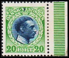 1915-1916. Chr. X. 20 Bit Blue/green Variety. (Michel: 52) - JF128305 - Deens West-Indië