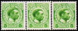 1915-1916. Chr. X. 5 Bit Green. 3 Shades. (Michel: 49) - JF128291 - Dänisch-Westindien