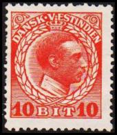 1915-1916. Chr. X. 10 Bit Red. Variety. (Michel: 50) - JF128296 - Deens West-Indië