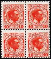 1915-1916. Chr. X. 10 Bit Red. 4-block With Two Stamps Never Hinged. (Michel: 50) - JF128363 - Deens West-Indië