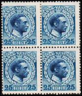 1915-1916. Chr. X. 25 Bit Blue/blue. 4-block With Two Stamps Never Hinged. (Michel: 53) - JF128365 - Danish West Indies