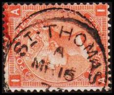 ST THOMAS A PAID MR 16 7?. Victoria FOUR PENCE. 14. (Michel: 24) - JF128336 - Dänisch-Westindien