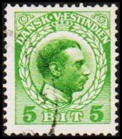 1915-1916. Chr. X. 5 Bit Green. Variety. (Michel: 49) - JF128361 - Dänisch-Westindien