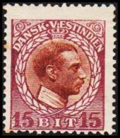 1915-1916. Chr. X. 15 Bit Brown/lilac Variety. (Michel: 51) - JF128302 - Dänisch-Westindien