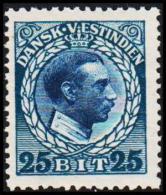 1915-1916. Chr. X. 25 Bit Blue/blue. 3rd Print. (Michel: 53) - JF128309 - Danish West Indies