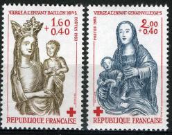FRANCE 2295/2296**  Croix Rouge 1983  Sculptures En Bois Polychrome - Altri & Non Classificati