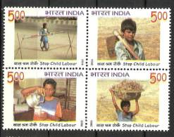 INDIA, 2006, Stop Child Labour Setenant Block Of 4,  MNH, (**) - Nuevos