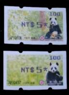 2010 Giant Panda Bear ATM Frama Stamps-- NT$5 Blue Imprint- Bamboo Bears WWF - Gebruikt