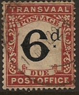 TRANSVAAL 1907 6d Postage Due U SG D6 SI223 - Transvaal (1870-1909)