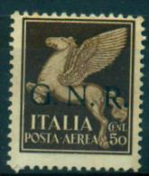 RSI 1944 G.N.R. POSTA AEREA 50 C. BRUNO MNH**  LUSSO - Luchtpost