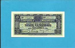 MOZAMBIQUE - 20 CENTAVOS - 25.11.1933 - Pick R29 - UNC. - PAGO 5.11.1942 - COMPANHIA DE MOÇAMBIQUE - PORTUGAL - Mozambique