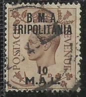 TRIPOLITANIA BMA 1948 B.M.A. 10 M SU 5 P USATO USED OBLITERE´ - Tripolitania