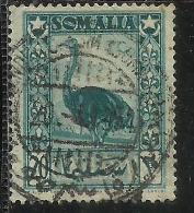 SOMALIA AFIS 1950 AFRICAN SUBJECTS SOGGETTI AFRICANI STRUZZO OSTRICH CENT. 20c USATO USED OBLITERE´ - Somalia (AFIS)