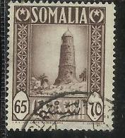 SOMALIA AFIS 1950 AFRICAN SUBJECTS SOGGETTI AFRICANI FARO MINARA LIGHTHOUSE CENT. 65c USATO USED OBLITERE' - Somalië