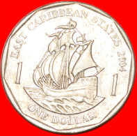 * SHIP Sir Francis Drake (1542-1596): EAST CARIBBEAN 1 DOLLAR 2004! ELIZABETH II (1953-2022)  LOW START NO RESERVE! - Caribe Oriental (Estados Del)