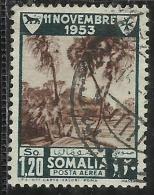 SOMALIA AFIS 1954 CONVENZIONE PER I LEBBROSARI CON L'ORDINE DI MALTA POSTA AEREA AIR MAIL SOMALI 1,20 USATO USED OBLITER - Somalia (AFIS)