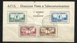 SOMALIA AFIS 1953 SECOND 2th SOMALI FAIR - SECONDA 2 FIERA SOMALA SERIE COMPLETA COMPLETE SET FDC - Somalia (AFIS)