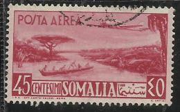 SOMALIA AFIS 1950 - 1951 POSTA AEREA AIR MAIL VEDUTA VIEW CENT. 45 C USATO USED OBLITERE´ - Somalia (AFIS)