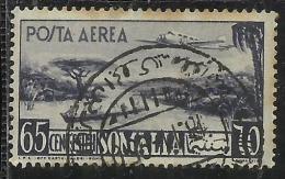 SOMALIA AFIS 1950 - 1951 POSTA AEREA AIR MAIL VEDUTA VIEW CENT. 65 C USATO USED OBLITERE´ - Somalia (AFIS)