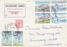 Parachutisme - Avions - Belgique - Lettre Recommandée De 1960 - Oblitération Bruxelles - Pas De Vignette Recommandée - Parachutisme