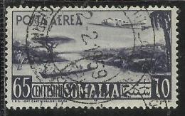 SOMALIA AFIS 1950 - 1951 POSTA AEREA AIR MAIL VEDUTA VIEW CENT. 65 C USATO USED OBLITERE´ - Somalia (AFIS)