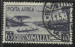 SOMALIA AFIS 1950 - 1951 POSTA AEREA AIR MAIL VEDUTA VIEW CENT. 65 C USATO USED OBLITERE´ - Somalia (AFIS)