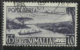 SOMALIA AFIS 1950 - 1951 POSTA AEREA AIR MAIL VEDUTA VIEW CENT. 65 C USATO USED OBLITERE´ - Somalia (AFIS)