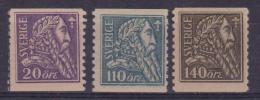 1921 SVEZIA SWEDEN SVERIGE 4° CENT. LIBERAZIONE DI SVEZIA 151/153 MH CAT. € 120,00 - Unused Stamps