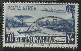 SOMALIA AFIS 1950 - 1951 POSTA AEREA AIR MAIL VEDUTA VIEW CENT. 70 C USATO USED OBLITERE´ - Somalia (AFIS)