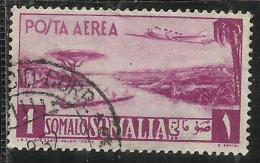 SOMALIA AFIS 1950 - 1951 POSTA AEREA AIR MAIL VEDUTA VIEW SOMALO 1 S USATO USED OBLITERE´ - Somalia (AFIS)